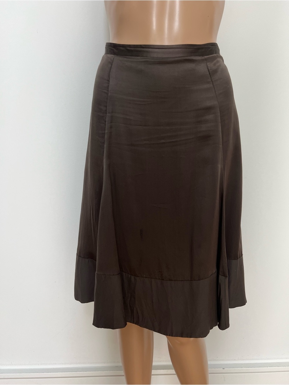 Jacob Dark Brown A-Line Midi Skirt